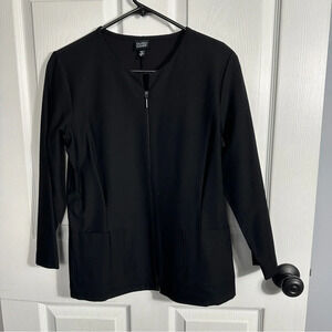 Eileen Fisher black zip front jacket, viscose blend, sz Sm., professional